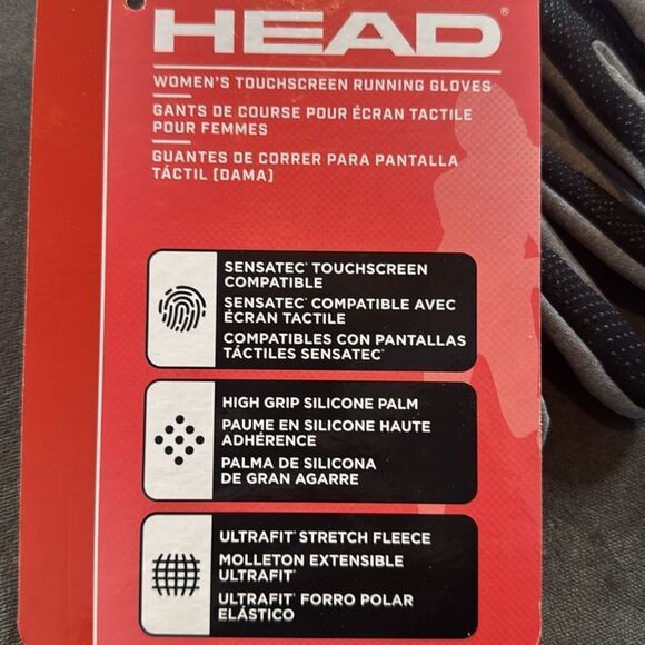 Women’s Head Touchscreen Compatible Outdoor Running Gloves Gray Size Medium NEW - Picture 2 of 6